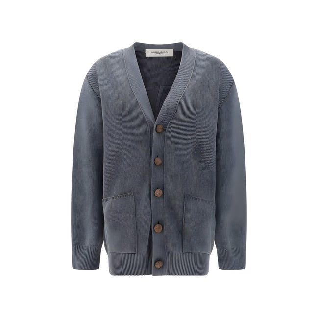 Golden Goose Cardigan Gri din Bumbac