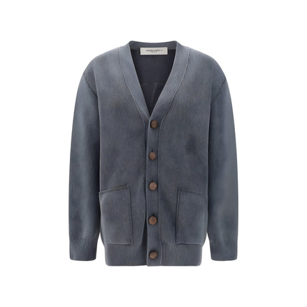 Golden Goose Cardigan Gri din Bumbac