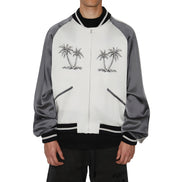 Palm Angels Grey Acetate Bomber Jacket