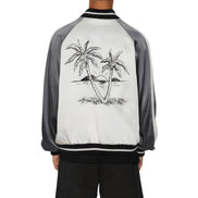 Palm Angels Grey Acetate Bomber Jacket