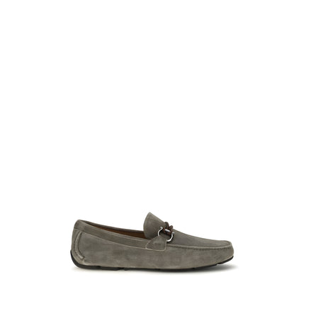 Ferragamo Grey Slip-On Loafers