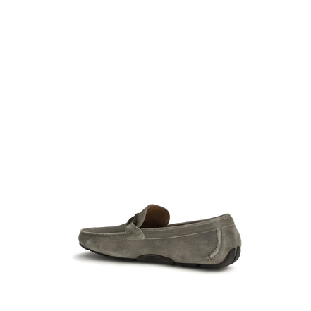 Ferragamo Grey Slip-On Loafers