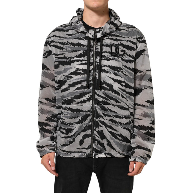 Dolce & Gabbana Grey Camouflage Hooded Sweatshirt