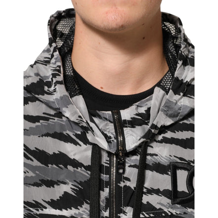 Dolce & Gabbana Grey Camouflage Hooded Sweatshirt