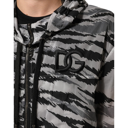 Dolce & Gabbana Grey Camouflage Hooded Sweatshirt
