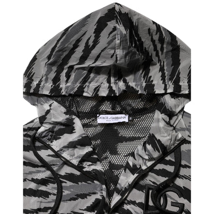 Dolce & Gabbana Grey Camouflage Hooded Sweatshirt
