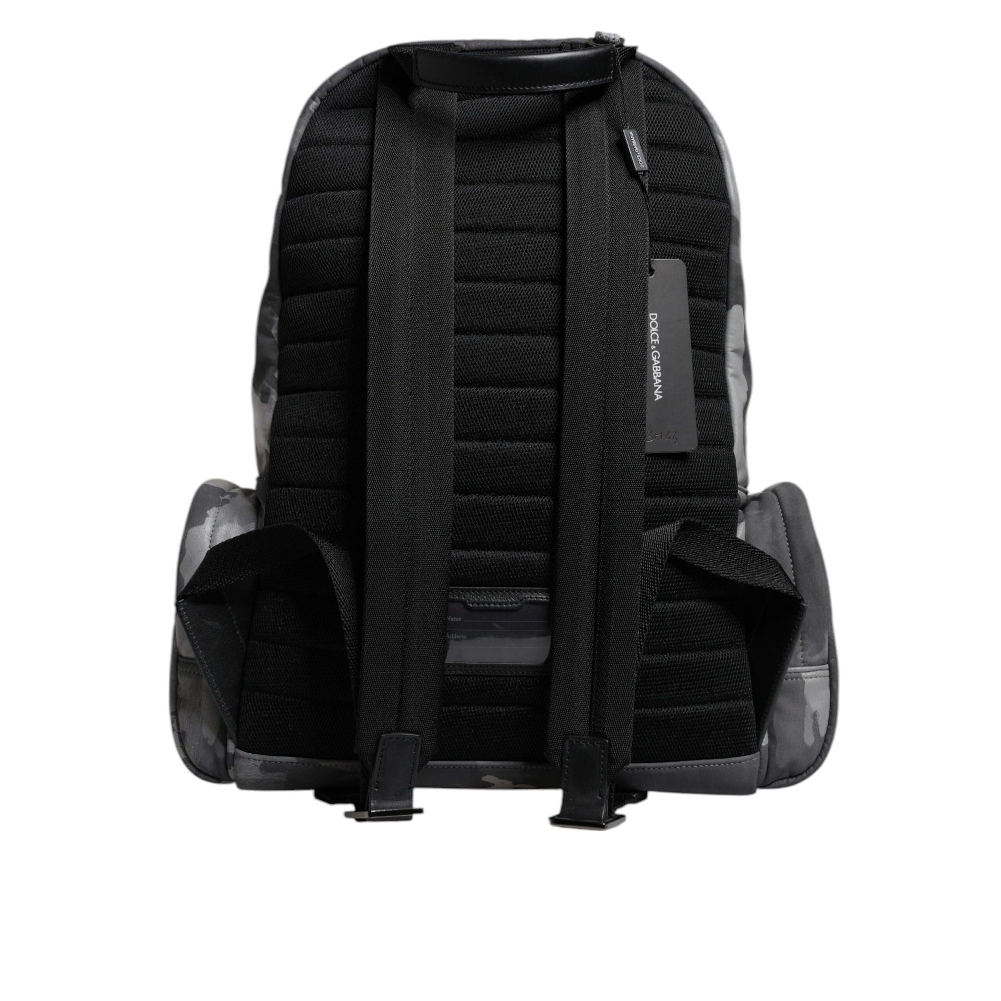 Dolce & Gabbana Grey Cotton Camouflage Logo Backpack