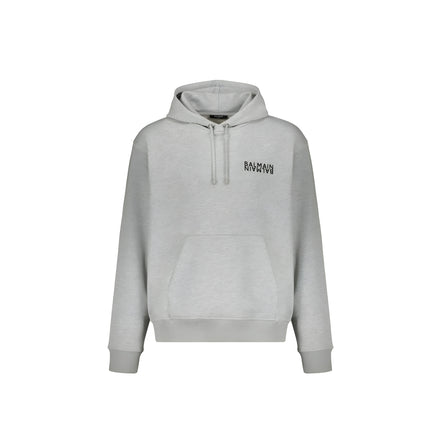 Balmain Grey Cotton Hoodie