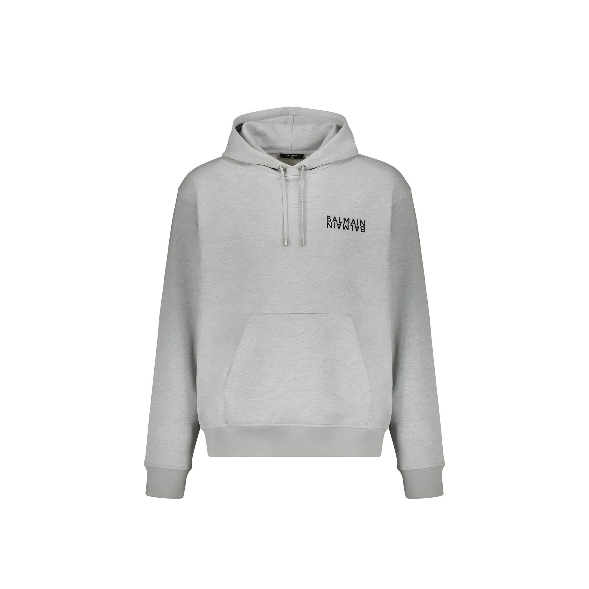 Balmain Grey Cotton Hoodie
