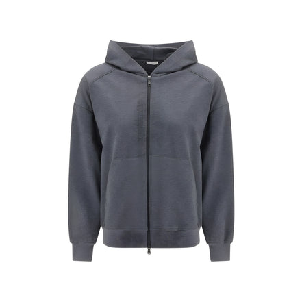 Bluză de molton gri Brunello Cucinelli din bumbac