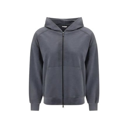Bluză de molton gri Brunello Cucinelli din bumbac