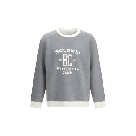 Bluză de molton gri din bumbac Brunello Cucinelli