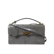 Balenciaga Grey Exotic Leather Shoulder Bag