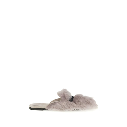 Dolce & Gabbana Gray Leather Mules