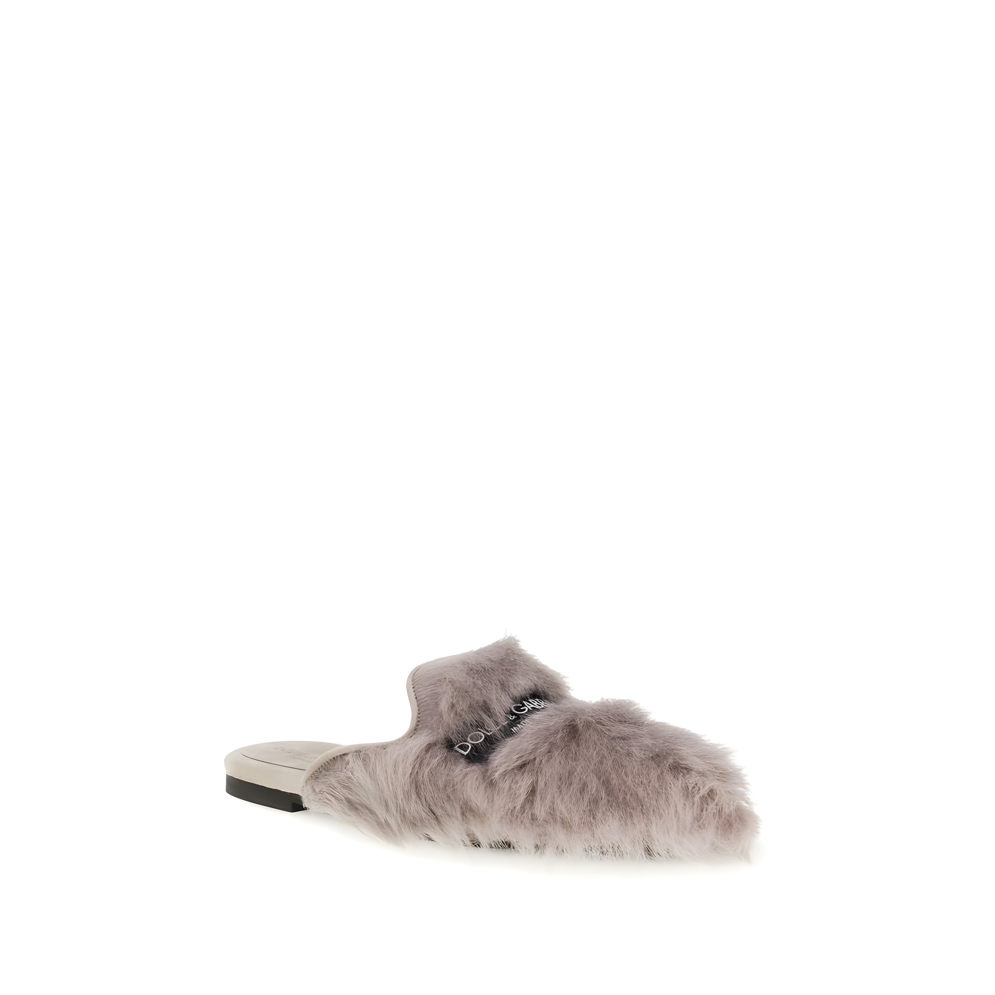 Dolce & Gabbana Gray Leather Mules