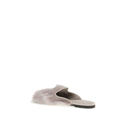 Dolce & Gabbana Gray Leather Mules