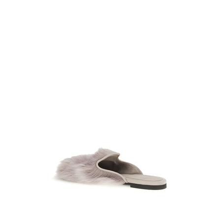 Dolce & Gabbana Gray Leather Mules