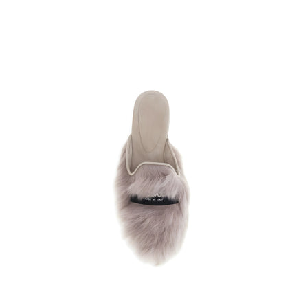 Dolce & Gabbana Gray Leather Mules