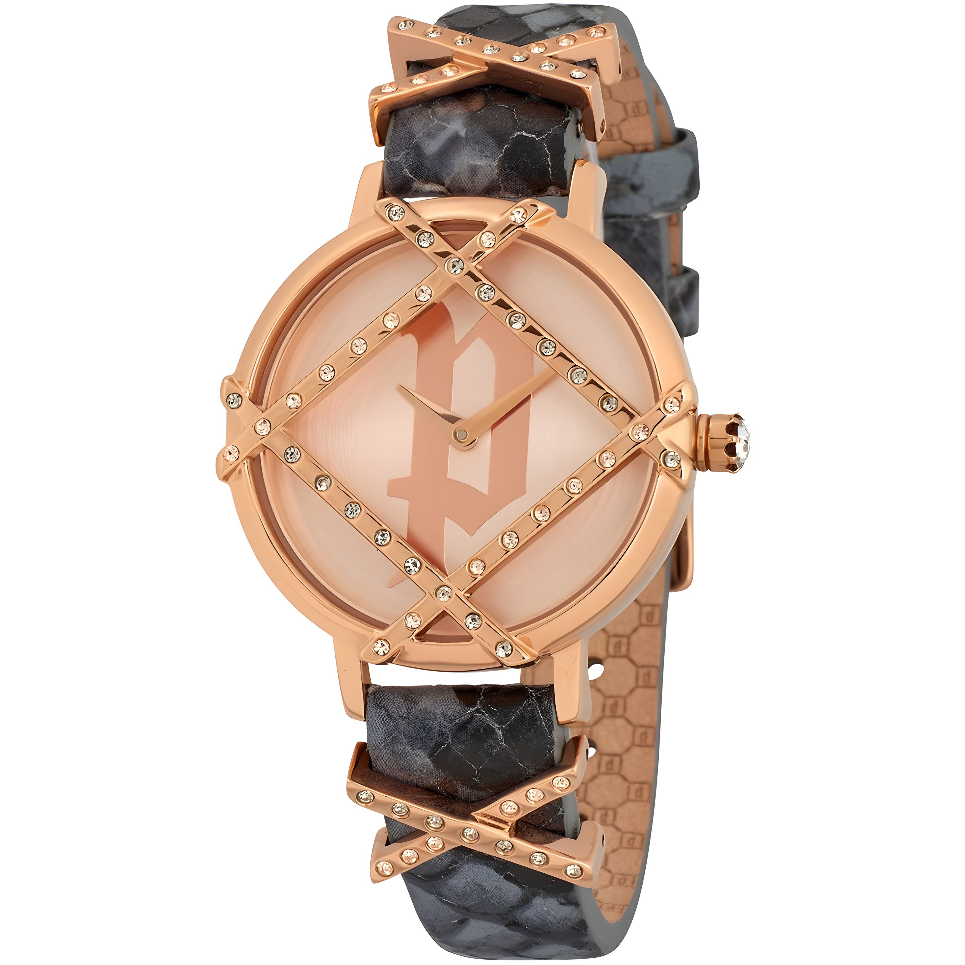 Police Grey Leather Dress Watch