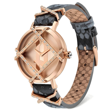 Police Grey Leather Dress Watch
