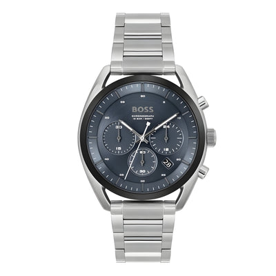 Ceas elegant Hugo Boss gri, din oțel inoxidabil