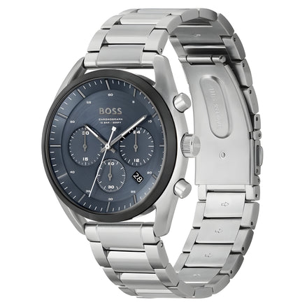 Ceas elegant Hugo Boss gri, din oțel inoxidabil