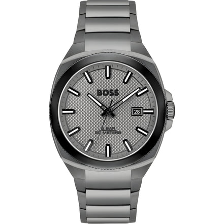 Hugo Boss Grey Stainless Steel Dress Watch