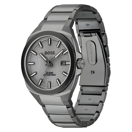 Ceas elegant Hugo Boss gri din oțel inoxidabil