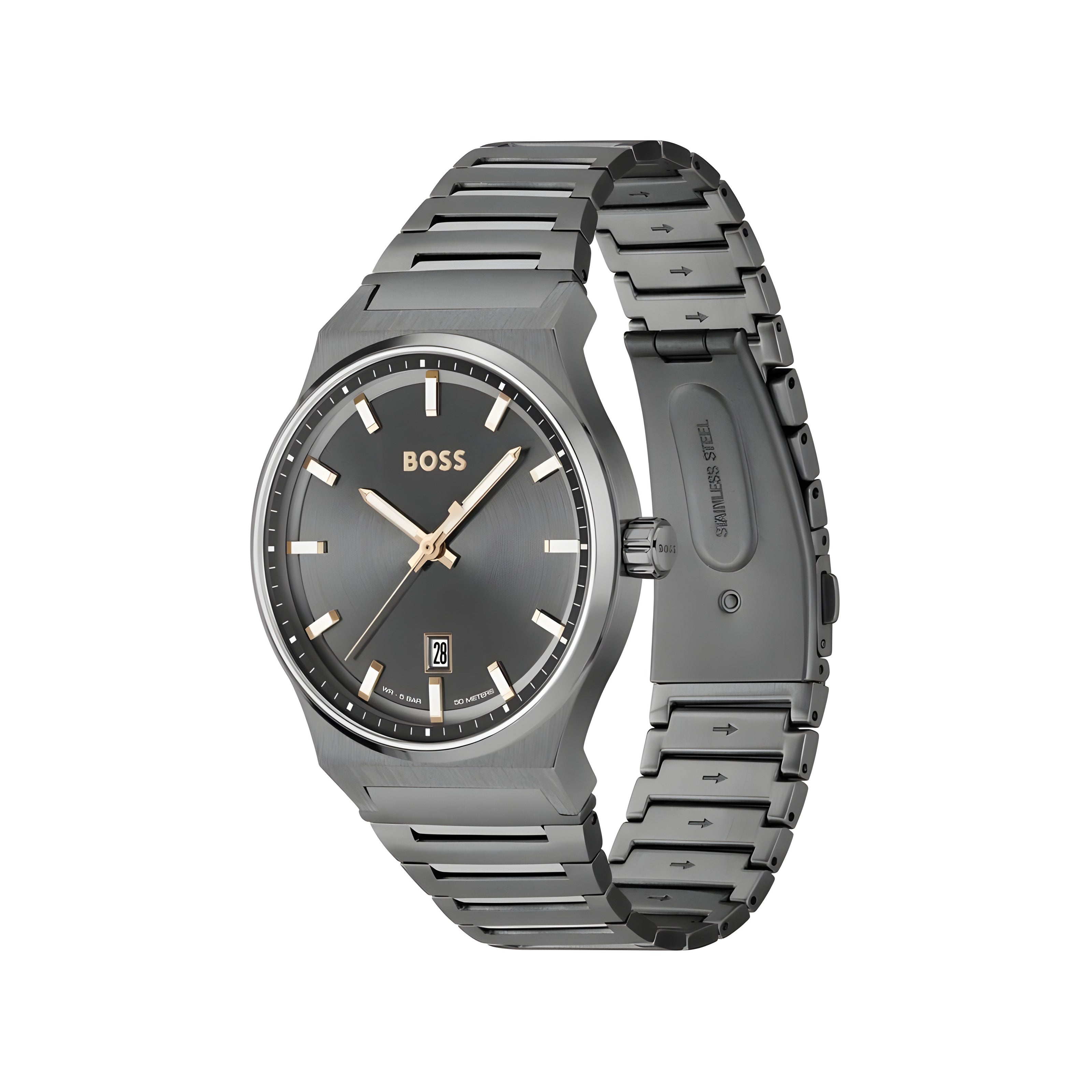 Hugo Boss Grey Stainless Steel Dress Watch