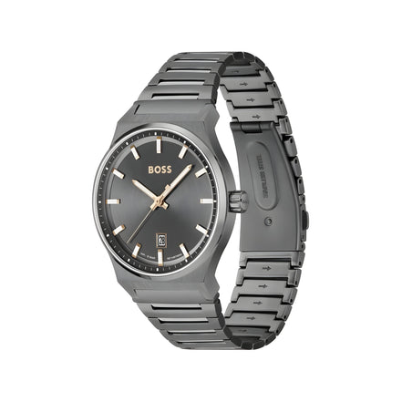 Hugo Boss Grey Stainless Steel Dress Watch