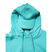 Vestă tip pulover sportivă cu glugă, din bumbac verde, Dolce & Gabbana