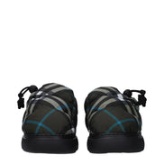 Pantofi fără șiret, tip mocasin, din material textil verde, Burberry