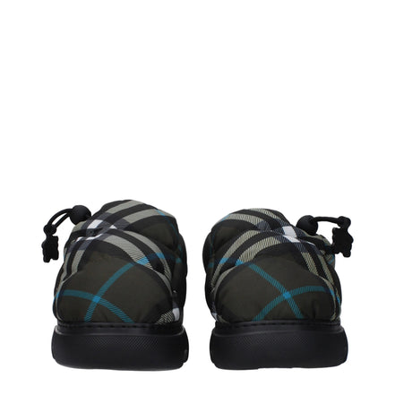 Pantofi fără șiret, tip mocasin, din material textil verde, Burberry