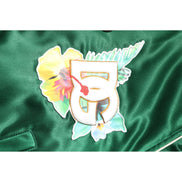 Geacă Bomber cu Fermoar Integral Dolce & Gabbana cu Logo DG Floral Verde