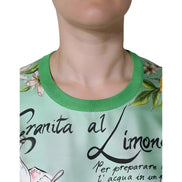 Dolce & Gabbana Green Silk Granita Al Limone Long Sleeves Sweater