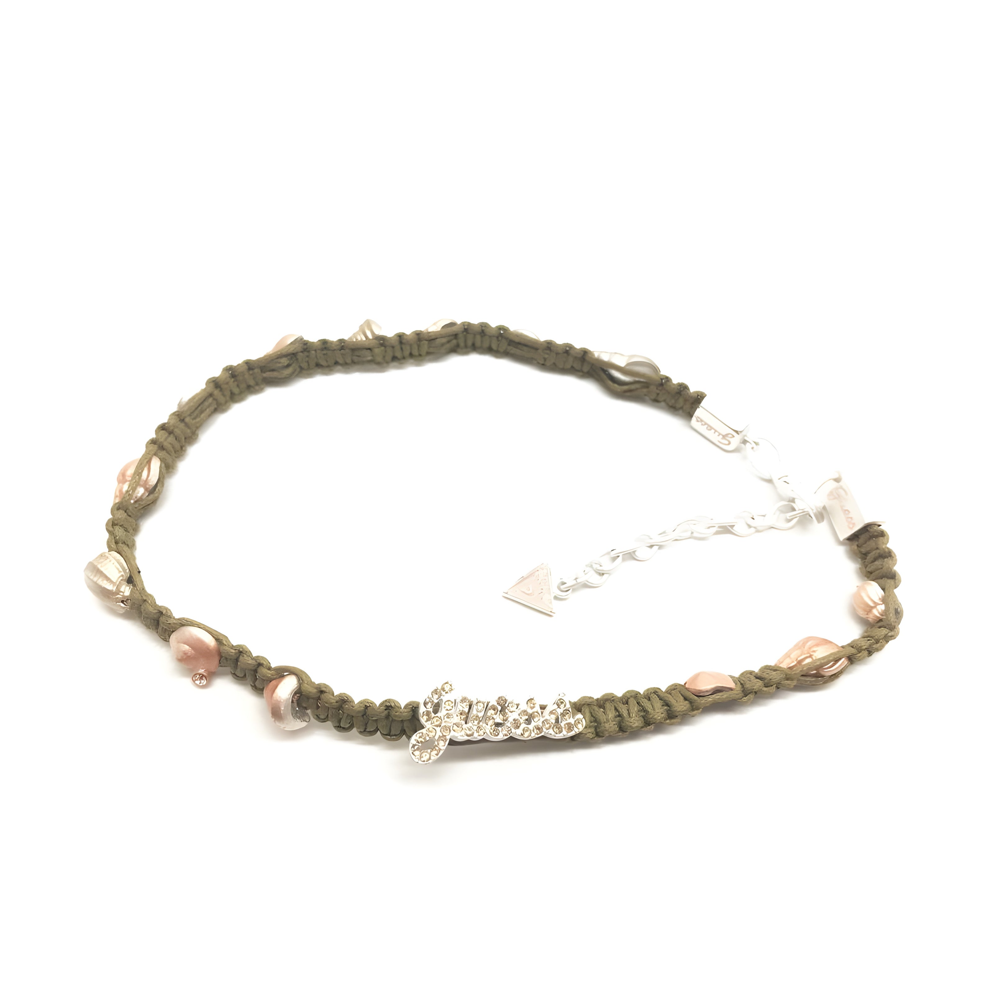 Guess Green Textile Necklace