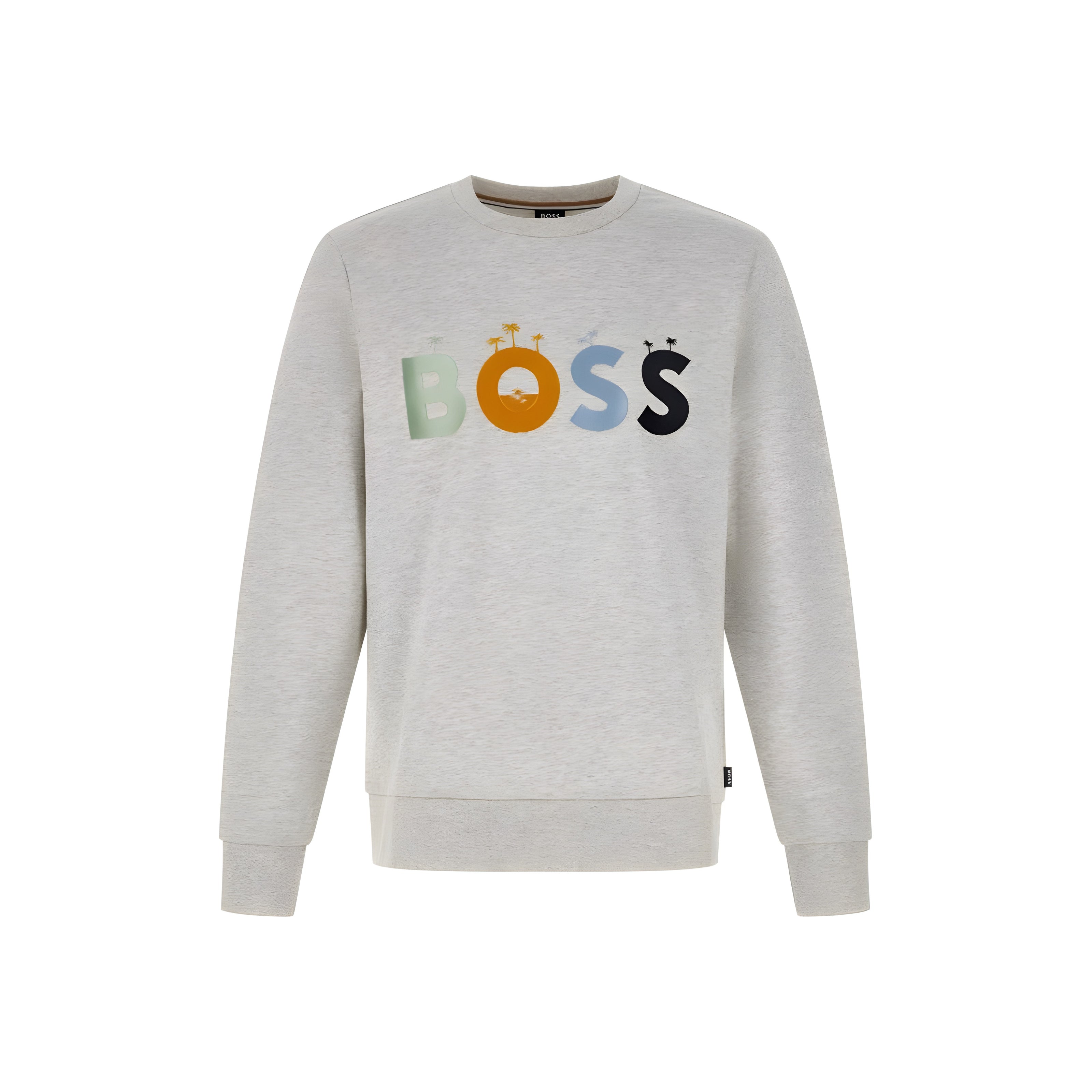 Hanorac din bumbac gri cu logo Hugo Boss