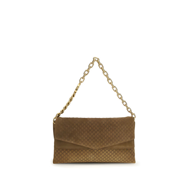 Geantă de mână Gucci din piele întoarsă maro