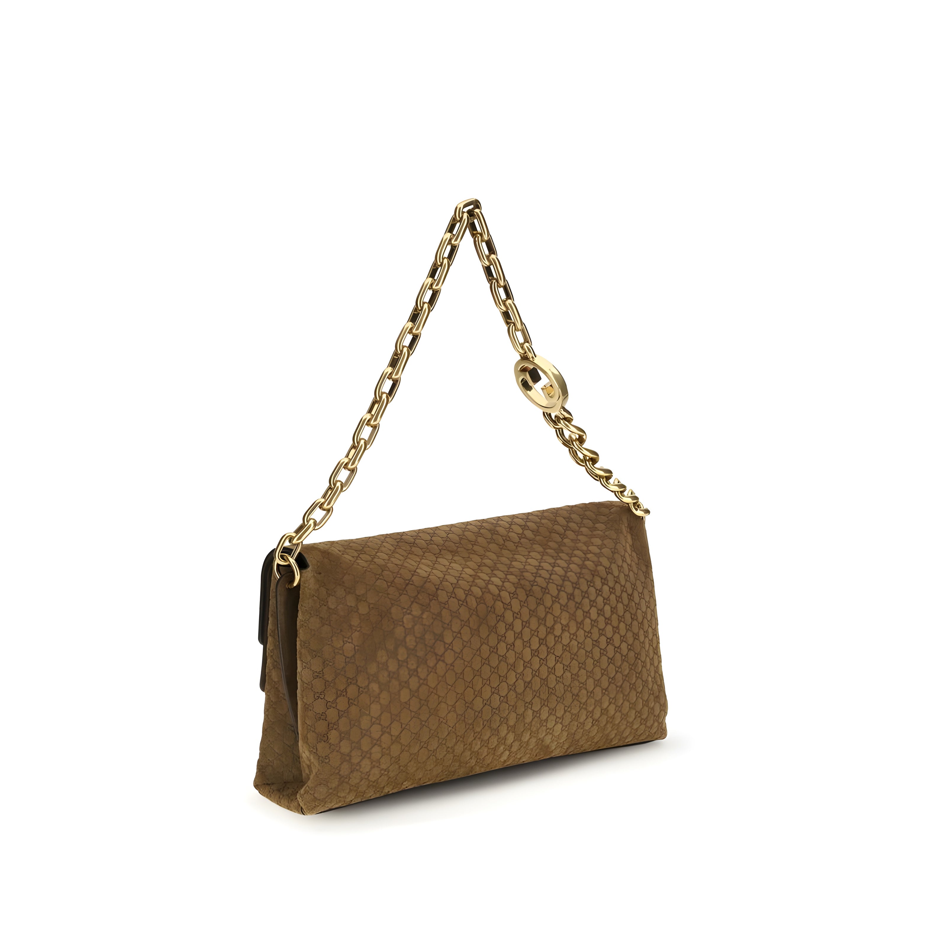 Geantă de mână Gucci din piele întoarsă maro