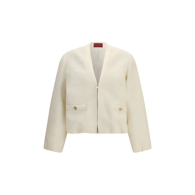 Gucci Beige Cotton Bomber Jacket