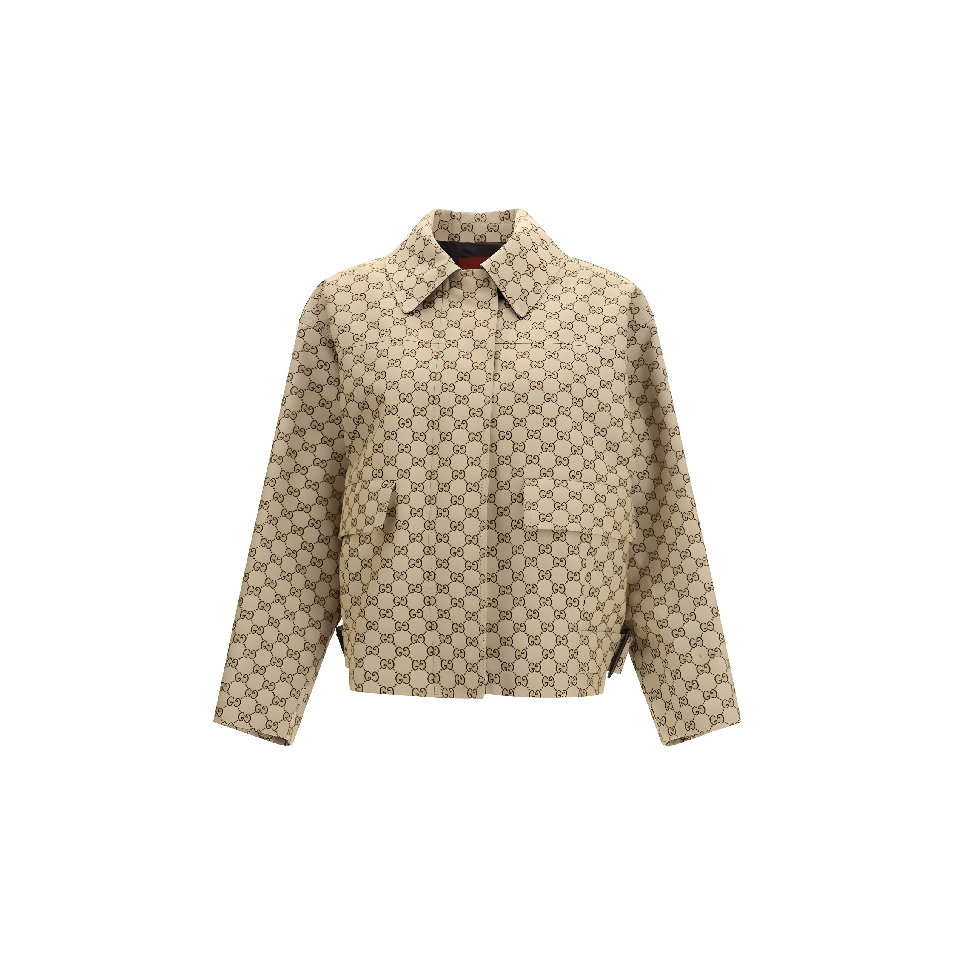 Gucci Beige GG Canvas Bomber Jacket