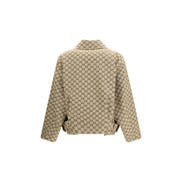 Gucci Beige GG Canvas Bomber Jacket
