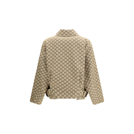 Gucci Beige GG Canvas Bomber Jacket