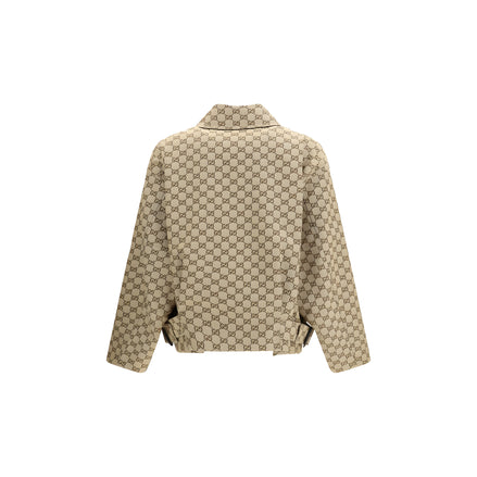 Gucci Beige GG Canvas Bomber Jacket