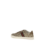 Sneakers sport din material textil bej Gucci