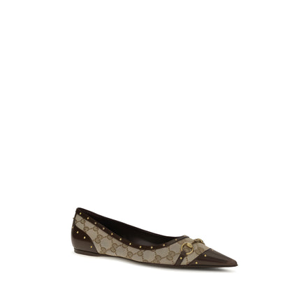 Ballet Flats Gucci Bej din material textil