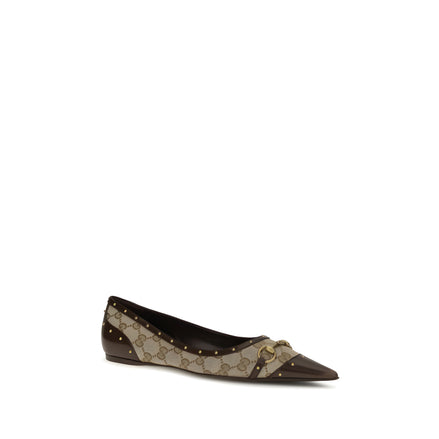 Gucci Beige Fabric Ballet Flats