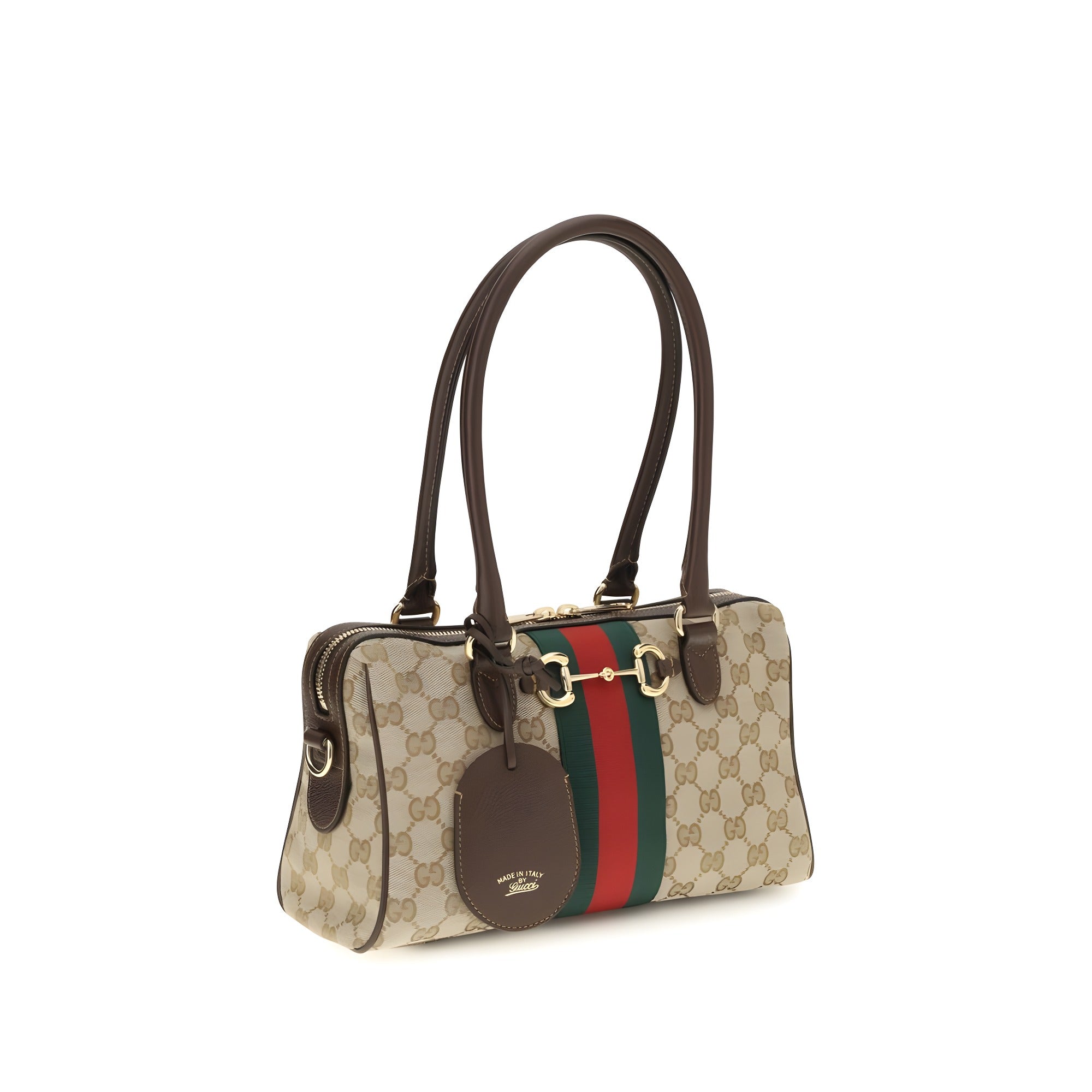 Geantă Gucci bej din material textil