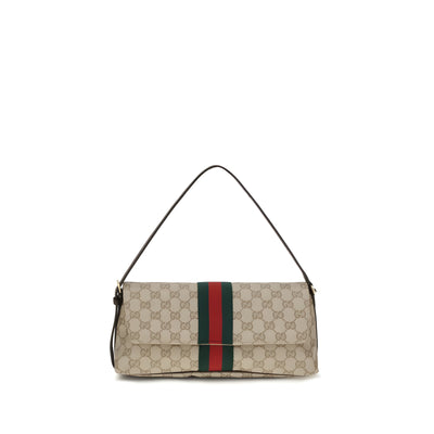 Geantă de mână Gucci din material textil bej