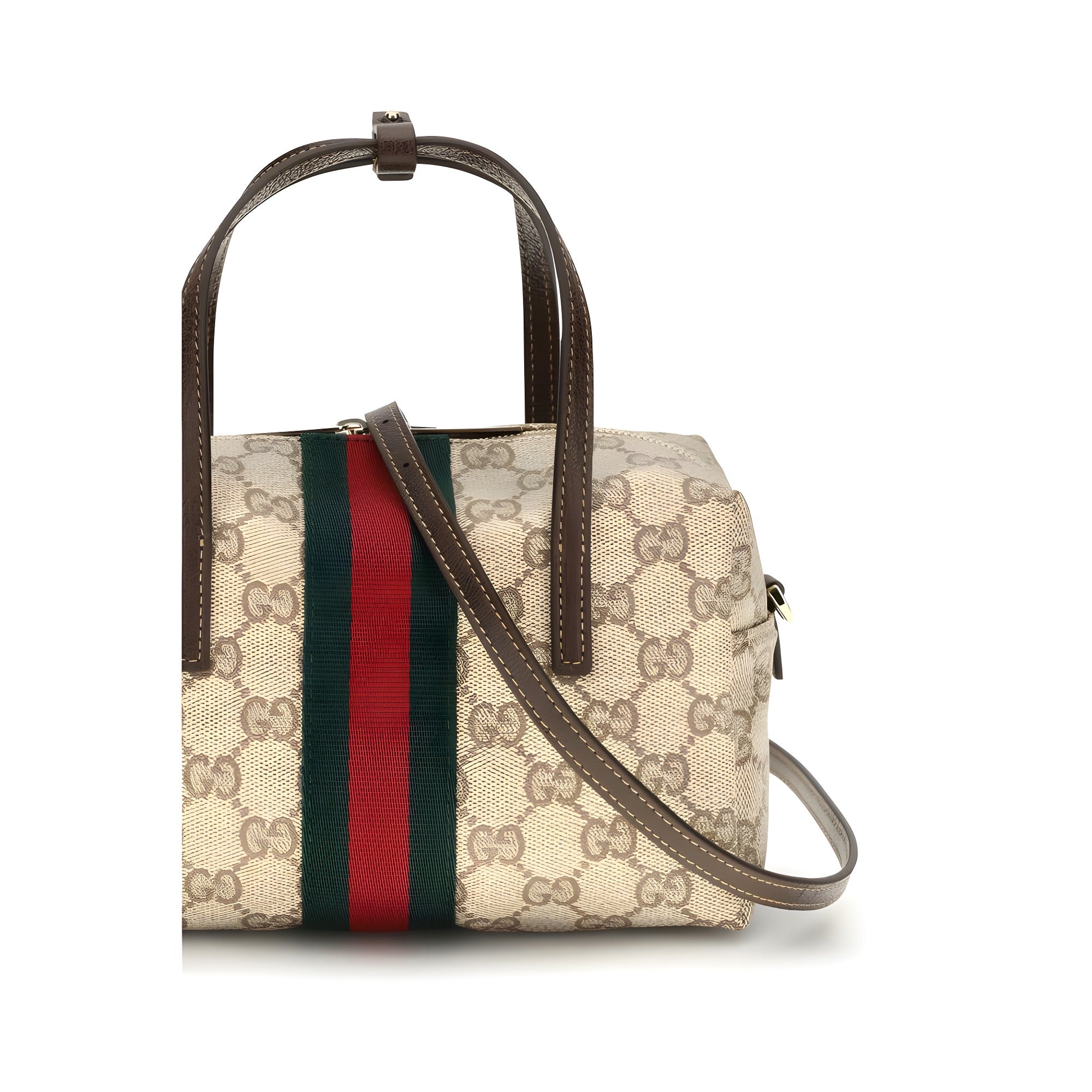 Geantă Gucci bej din material textil